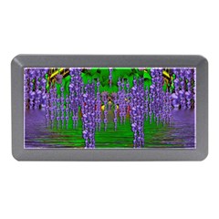 A Island Of Flowers In The Calm Sea Memory Card Reader (mini) by pepitasart