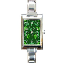 Folk Flowers Print Floral Pattern Ethnic Art Rectangle Italian Charm Watch by Eskimos