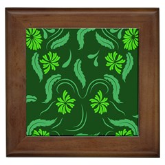 Folk Flowers Print Floral Pattern Ethnic Art Framed Tile by Eskimos