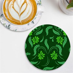 Folk Flowers Print Floral Pattern Ethnic Art Uv Print Round Tile Coaster by Eskimos