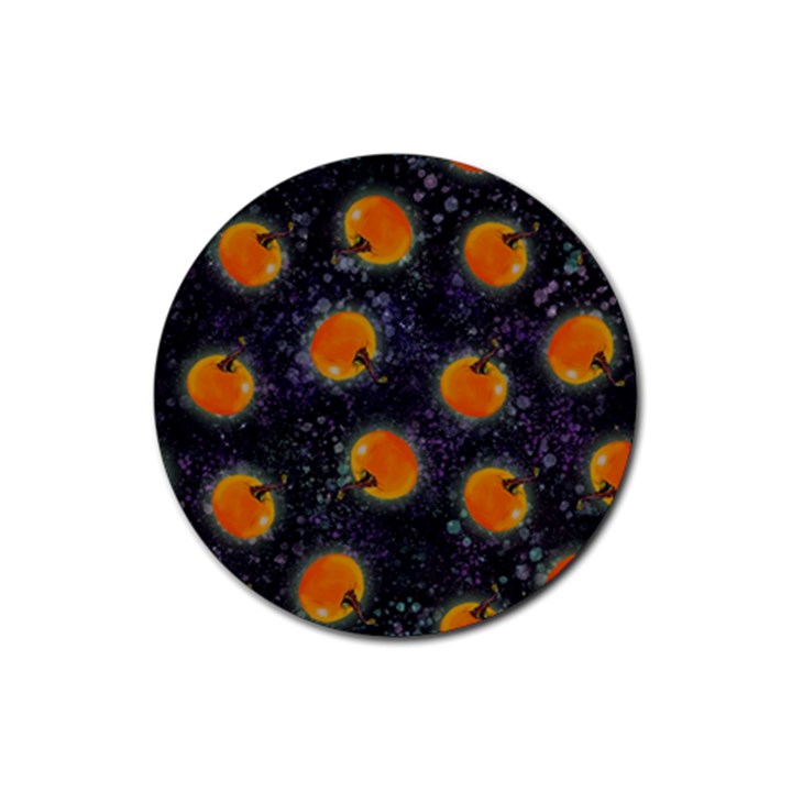 Space Pumpkins Rubber Round Coaster (4 pack)