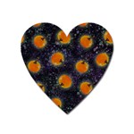 Space Pumpkins Heart Magnet Front