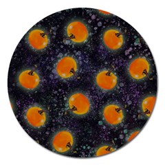 Space Pumpkins Magnet 5  (round) by SychEva