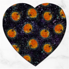 Space Pumpkins Jigsaw Puzzle (heart) by SychEva