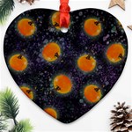 Space Pumpkins Heart Ornament (Two Sides) Front