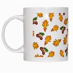 Oak Leaves And Acorns White Mugs by SychEva