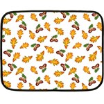 Oak Leaves And Acorns Double Sided Fleece Blanket (Mini)  35 x27  Blanket Back