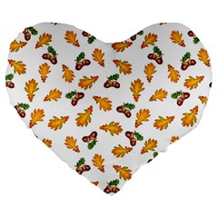 Oak Leaves And Acorns Large 19  Premium Heart Shape Cushions by SychEva