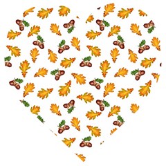 Oak Leaves And Acorns Wooden Puzzle Heart by SychEva