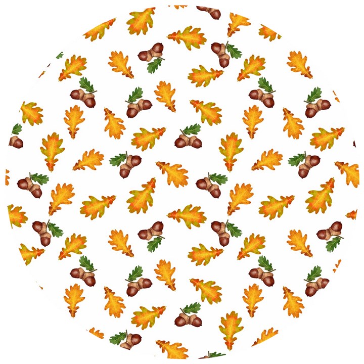 Oak Leaves And Acorns Wooden Puzzle Round