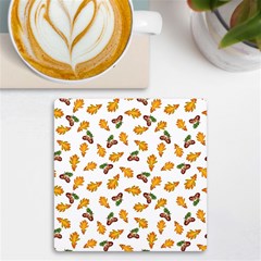 Oak Leaves And Acorns Uv Print Square Tile Coaster  by SychEva