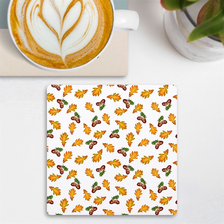 Oak Leaves And Acorns UV Print Square Tile Coaster 