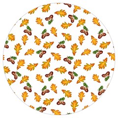 Oak Leaves And Acorns Round Trivet by SychEva