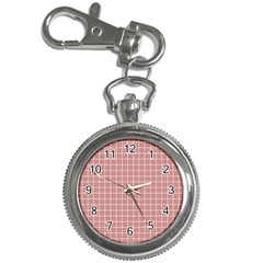 Abstrait Carreaux Rose/blanc Key Chain Watches by kcreatif