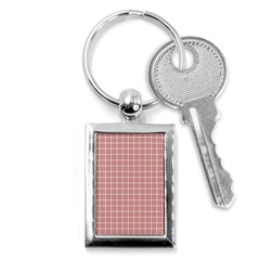 Abstrait Carreaux Rose/blanc Key Chain (rectangle) by kcreatif