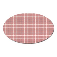 Abstrait Carreaux Rose/blanc Oval Magnet by kcreatif