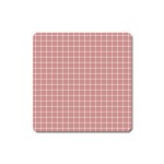 Abstrait carreaux rose/blanc Square Magnet Front