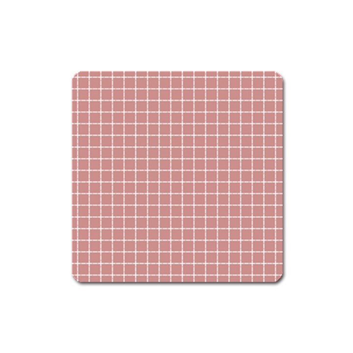 Abstrait carreaux rose/blanc Square Magnet