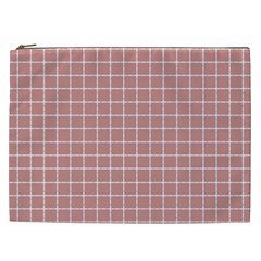 Abstrait Carreaux Rose/blanc Cosmetic Bag (xxl)