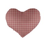 Abstrait carreaux rose/blanc Standard 16  Premium Flano Heart Shape Cushions Back