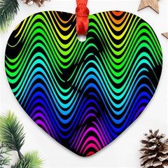 Abstract Rainbow Curves Pattern Ornament (heart)