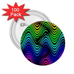 Abstract Rainbow Curves Pattern 2 25  Buttons (100 Pack)  by Casemiro