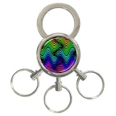 Abstract Rainbow Curves Pattern 3-ring Key Chain by Casemiro