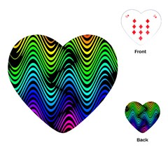 Abstract Rainbow Curves Pattern Playing Cards Single Design (heart)