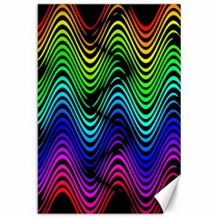 Abstract Rainbow Curves Pattern Canvas 12  X 18  by Casemiro