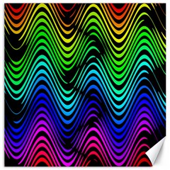 Abstract Rainbow Curves Pattern Canvas 16  X 16  by Casemiro