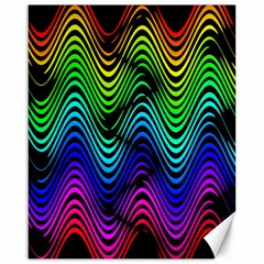 Abstract Rainbow Curves Pattern Canvas 16  X 20  by Casemiro