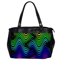 Abstract Rainbow Curves Pattern Oversize Office Handbag by Casemiro