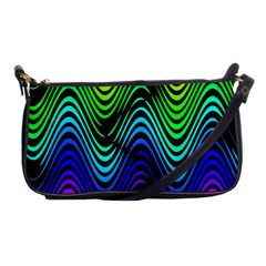 Abstract Rainbow Curves Pattern Shoulder Clutch Bag by Casemiro