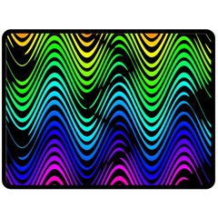 Abstract Rainbow Curves Pattern Fleece Blanket (large)  by Casemiro