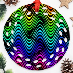 Abstract Rainbow Curves Pattern Ornament (round Filigree)