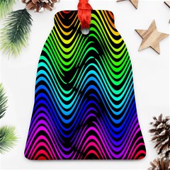 Abstract Rainbow Curves Pattern Ornament (bell)