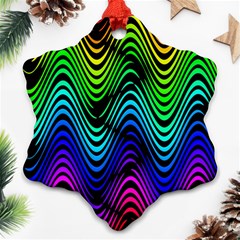 Abstract Rainbow Curves Pattern Snowflake Ornament (two Sides)