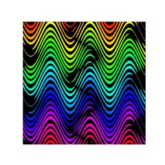 Abstract Rainbow Curves Pattern Small Satin Scarf (square) by Casemiro