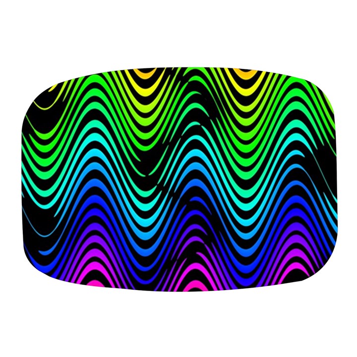 Abstract rainbow curves pattern Mini Square Pill Box