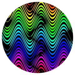 Abstract rainbow curves pattern Round Trivet