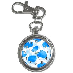 Cloudy Watercolor, Blue Cow Spots, Animal Fur Print Key Chain Watches by Casemiro