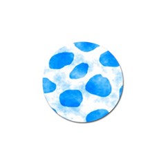 Cloudy Watercolor, Blue Cow Spots, Animal Fur Print Golf Ball Marker by Casemiro