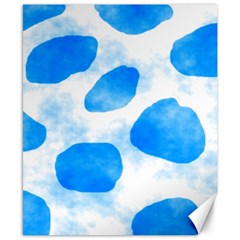 Cloudy Watercolor, Blue Cow Spots, Animal Fur Print Canvas 8  X 10  by Casemiro