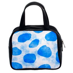 Cloudy Watercolor, Blue Cow Spots, Animal Fur Print Classic Handbag (two Sides) by Casemiro