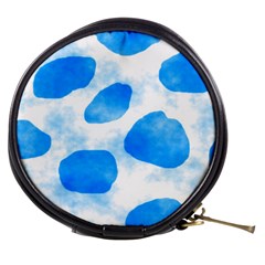 Cloudy Watercolor, Blue Cow Spots, Animal Fur Print Mini Makeup Bag by Casemiro