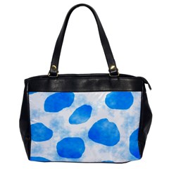 Cloudy Watercolor, Blue Cow Spots, Animal Fur Print Oversize Office Handbag by Casemiro