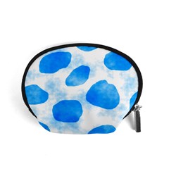 Cloudy Watercolor, Blue Cow Spots, Animal Fur Print Accessory Pouch (small) by Casemiro