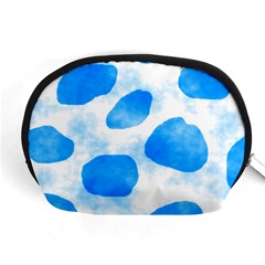 Cloudy Watercolor, Blue Cow Spots, Animal Fur Print Accessory Pouch (medium) by Casemiro