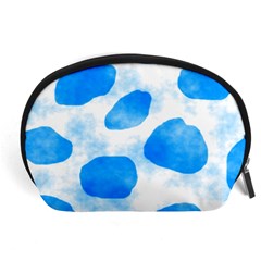 Cloudy Watercolor, Blue Cow Spots, Animal Fur Print Accessory Pouch (large) by Casemiro