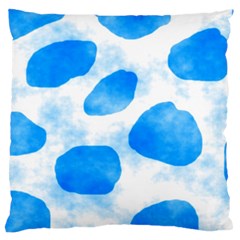 Cloudy Watercolor, Blue Cow Spots, Animal Fur Print Standard Flano Cushion Case (two Sides) by Casemiro